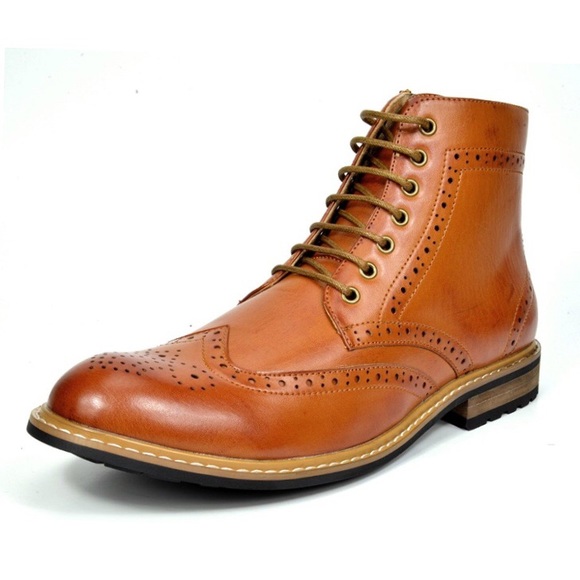 NEW Mens Bruno Leather Lined Oxfords Ankle Boots - Picture 2 of 3